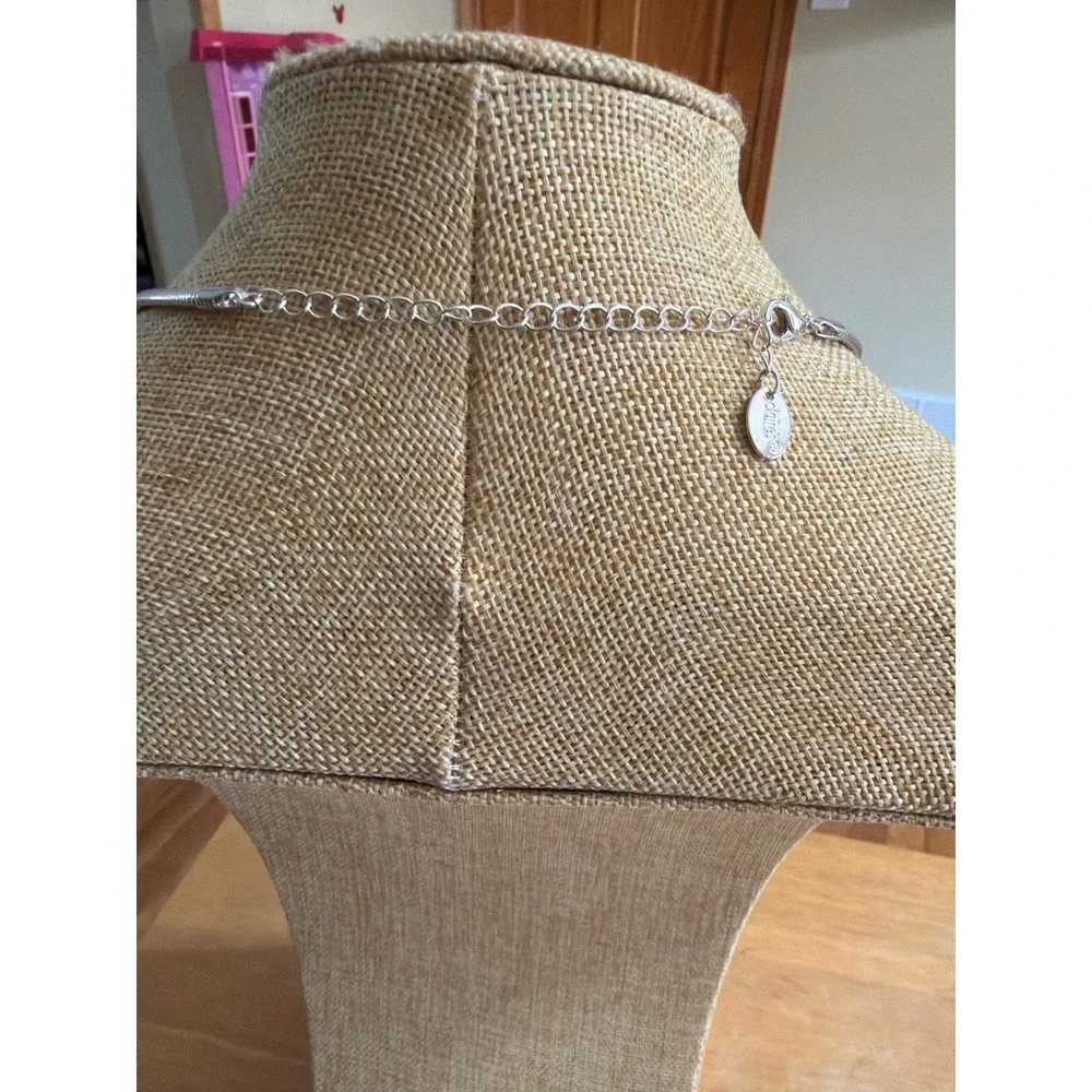 Claires Silver Tone Snake‎ Chain Necklace Adjustable Minimalist Sleek